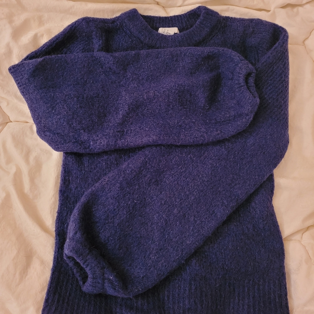 H&M Indigo/Violet Balloon Sleeve Sweater